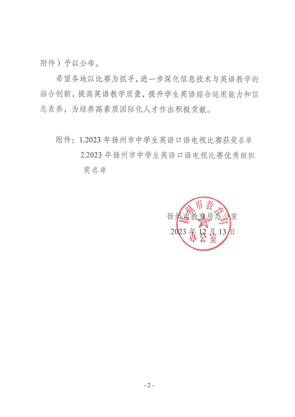 关于公布2023年扬州市中学生英语口语电视比赛结果的通知_01.png